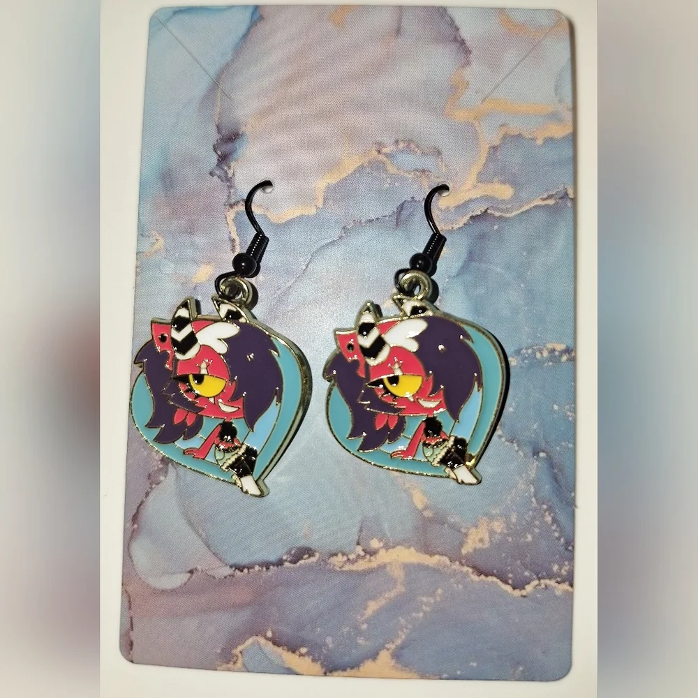 Helluva Boss Earrings Handmade Hypoallergenic Heart Shape‎ Dangle Sally Mae